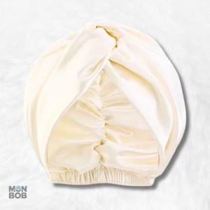 Bonnet de Nuit Satin Crème pour un sommeil paisible