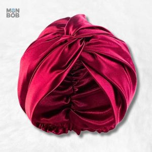 Bonnet de nuit en satin rouge pour un confort optimal