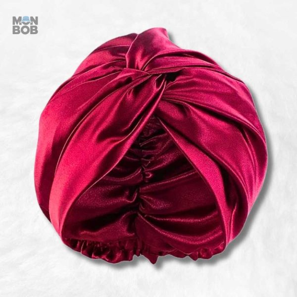 Bonnet de nuit en satin rouge pour un confort optimal