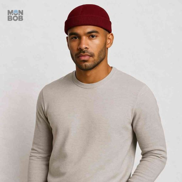 Bonnet Docker, couleur Bordeaux, style décontracté et moderne