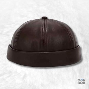 Bonnet Docker Ciré marron pour un style décontracté