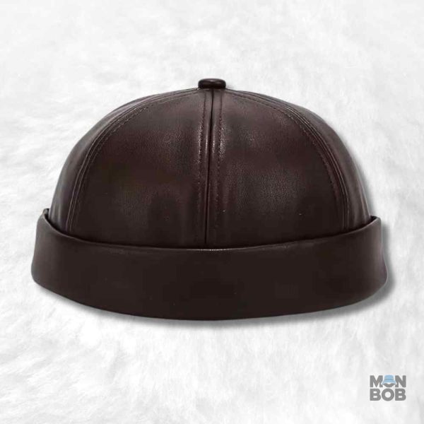 Bonnet Docker Ciré marron pour un style décontracté