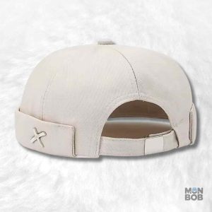 Bonnet Docker crème en coton pour un style décontracté