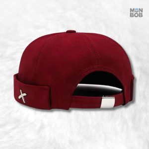 Bonnet Docker rouge en coton, accessoire tendance pour l'hiver