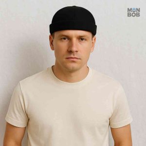 Bonnet Docker en noir, accessoire tendance pour l'hiver