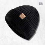Bonnet noir doublé polaire pour homme, style et confort