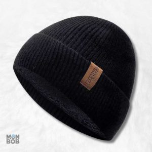 Bonnet polaire noir doublé pour un confort optimal