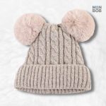Accessoire hiver : bonnet femme à double pompon