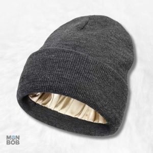 Bonnet Doublé Satin Gris