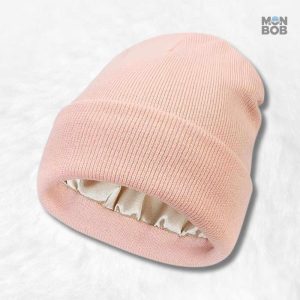 Bonnet Doublé Satin Rose, élégant et confortable