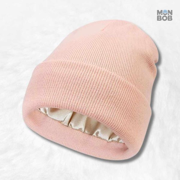 Bonnet Doublé Satin Rose, élégant et confortable