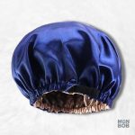 Bonnet en Satin Bleu Nuit Réglable