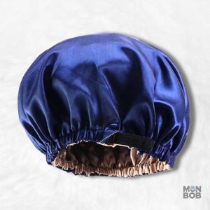 Bonnet en Satin Bleu Nuit Réglable