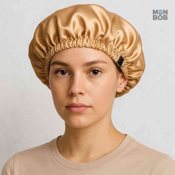 Accessoire en Satin doré, idéal pour protéger vos cheveux
