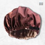 Bonnet en Satin Marron Réglable