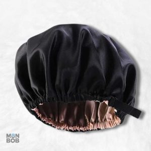 Bonnet en Satin Noir Réglable pour un confort optimal