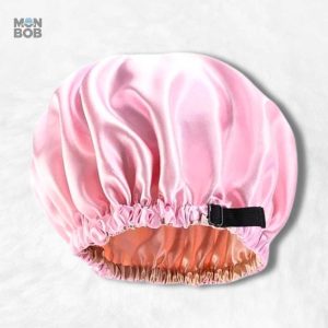 Bonnet en Satin Rose Pale Réglable