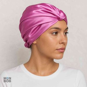 Accessoire en satin pour cheveux, couleur rose