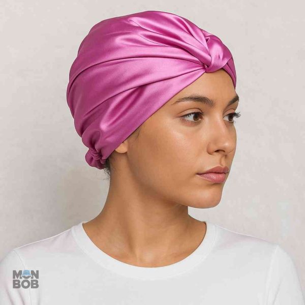 Accessoire en satin pour cheveux, couleur rose