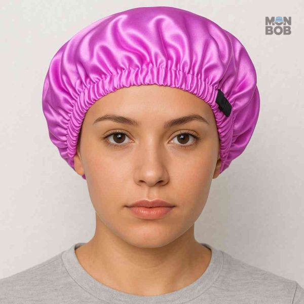 Bonnet Satin Rose pour cheveux