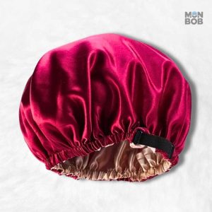 Bonnet en Satin Rouge Réglable pour cheveux