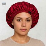Bonnet en Satin Rouge confortable et ajustable