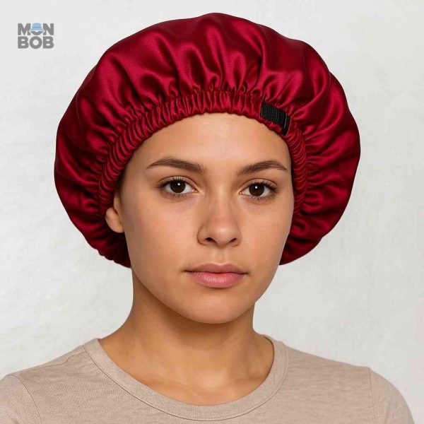 Bonnet en Satin Rouge confortable et ajustable