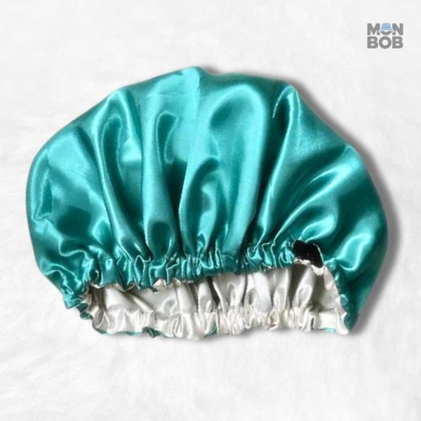 Bonnet en Satin Turquoise Réglable