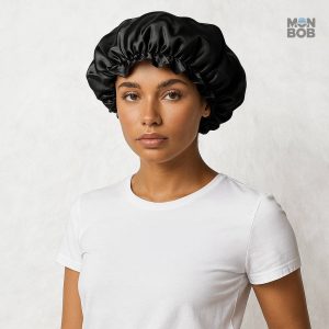 Bonnet en Soie, couleur noire, pour un look chic