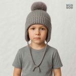 Bonnet cache oreille gris pour enfant, style chaleureux et confortable