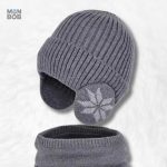 Bonnet enfant avec écharpe gris, accessoire chaud et stylé