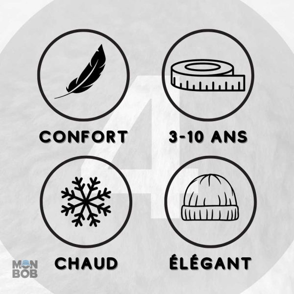 Accessoires pour enfant : bonnet et écharpe gris clair