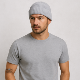 Bonnet homme gris, style décontracté pour l'hiver