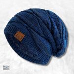 Bonnet homme long tombant bleu pour un style décontracté