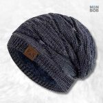 Bonnet long tombant marine pour homme