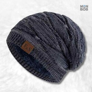 Bonnet long tombant marine pour homme