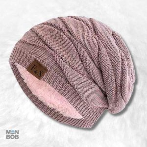 Bonnet long tombant rose pour homme