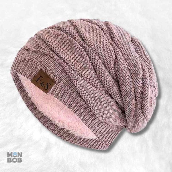 Bonnet long tombant rose pour homme