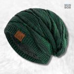 Bonnet long tombant pour homme en vert