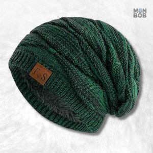 Bonnet long tombant pour homme en vert