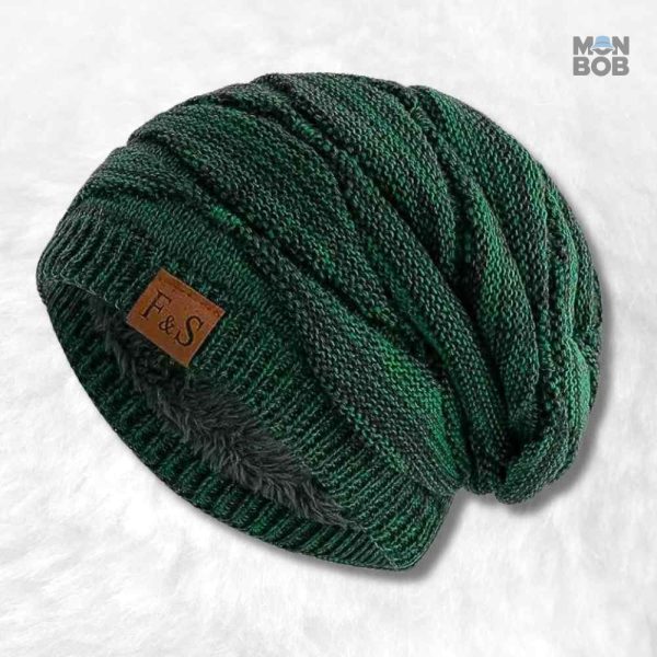 Bonnet long tombant pour homme en vert