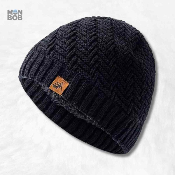 Bonnet luxe noir pour homme, style élégant et moderne