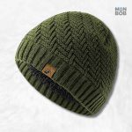 Bonnet homme luxe vert en maille douce et élégante
