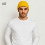 Accessoire mode masculin : Bonnet jaune pour l'hiver