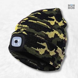 Bonnet camouflage avec lampe frontale intégrée