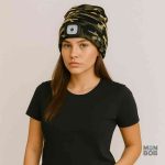 Bonnet avec lampe LED, motif camouflage pour activités nocturnes