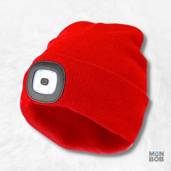 Bonnet avec lampe frontale rouge pour un éclairage pratique