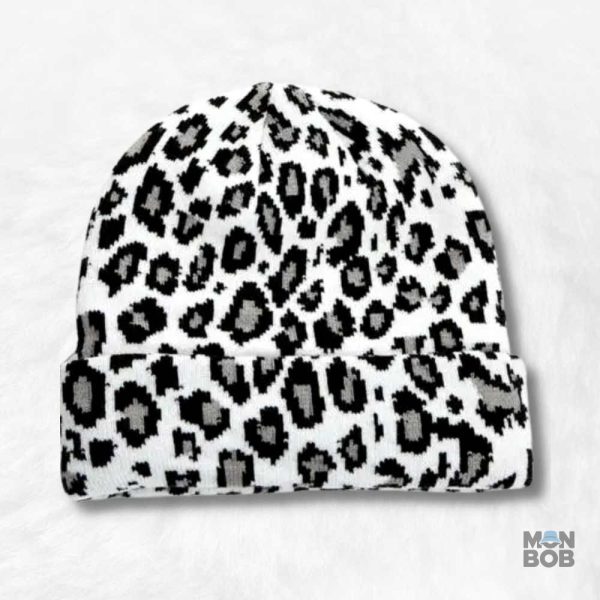 Bonnet Léopard Blanc élégant pour un style tendance