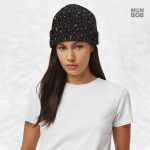 Bonnet chic avec motif léopard noir tendance