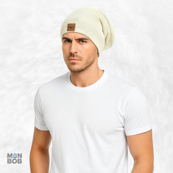 Bonnet blanc chaud, parfait pour les journées fraîches d'hiver